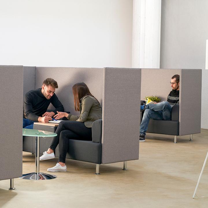 Produktbild Rocada 2-Sitzer Besprechungsecke Soft Seating schwarz, grau grau Stoff