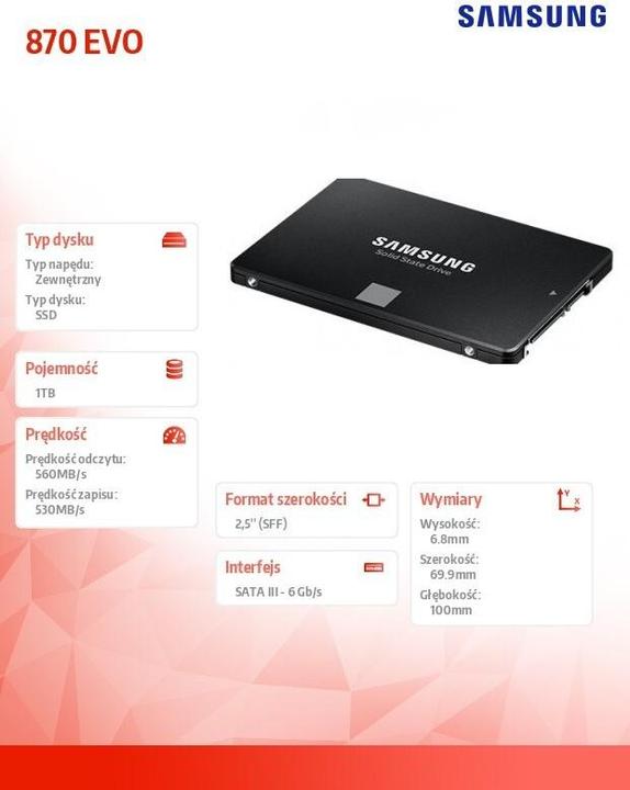 Immagine prodotto Samsung 870 EVO (1000 GB, 2.5")