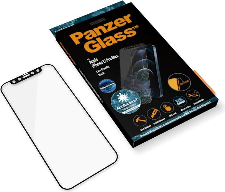 Productafbeelding PanzerGlass Koffervriendelijk Zwart AB ABL (1 Stuk, Apple iPhone 12 Pro Max)