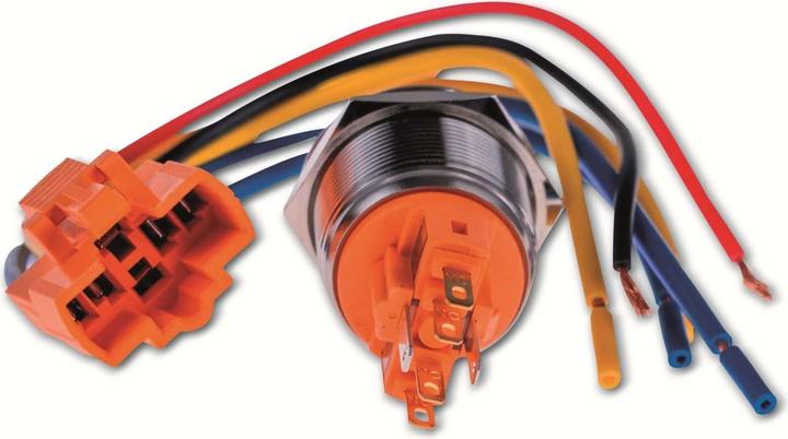 Actual product image Joy-it BUTTON22B-M-GR Push-button switch 250 V/AC 7 A 1 x On/(Off) IK10, IP67 momentary 1 pc.
