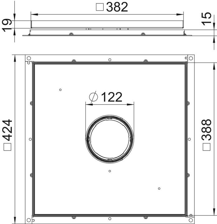 Image du produit OBO Bettermann OBO RKF3 V3 15 Cassette de cadre pour tube 383x383x15