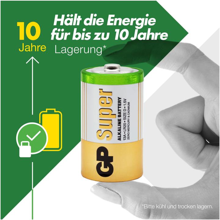Immagine prodotto GP Batteries Batterie D Mono Super, 4 Stück (4 pz., Specifico del dispositivo)