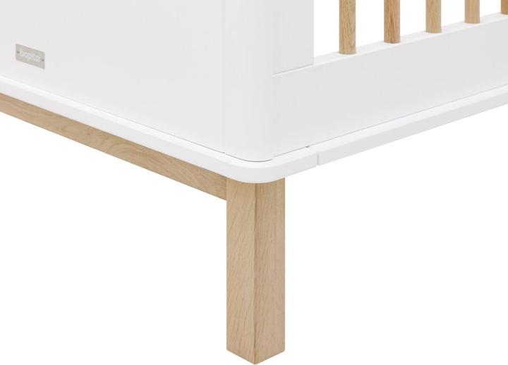Produktbild Bopita Gitterbett 70x140 umbaubar Mika Weiss/Eiche (70 x 140 cm)