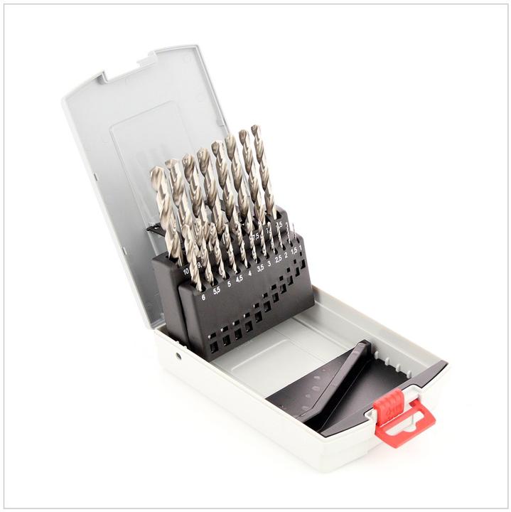 Actual product image Bosch Professional Zubehör PRO Metal HSS-G twist drill set, 19 pcs. (1 mm, 1.5 mm, 10 mm, 2 mm, 2.5 mm, 3 mm, 3.5 mm, 4 mm, 4.5 mm, 5 mm, 5.5 mm, 6 mm, 6.5 mm, 7 mm, 7.5 mm, 8 mm, 8.5 mm, 9 mm, 9.5 mm)