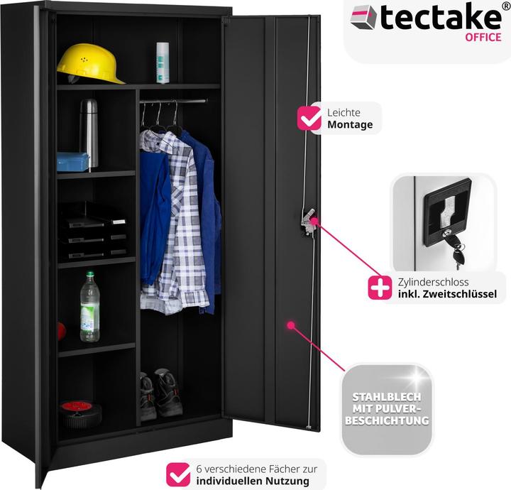 Image du produit tectake Armoire de classement (80 x 40 x 180 cm)