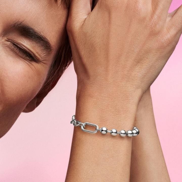 Immagine prodotto Pandora Bracciale ME con perline di metallo e catena a maglie (16 cm, Argento 925)
