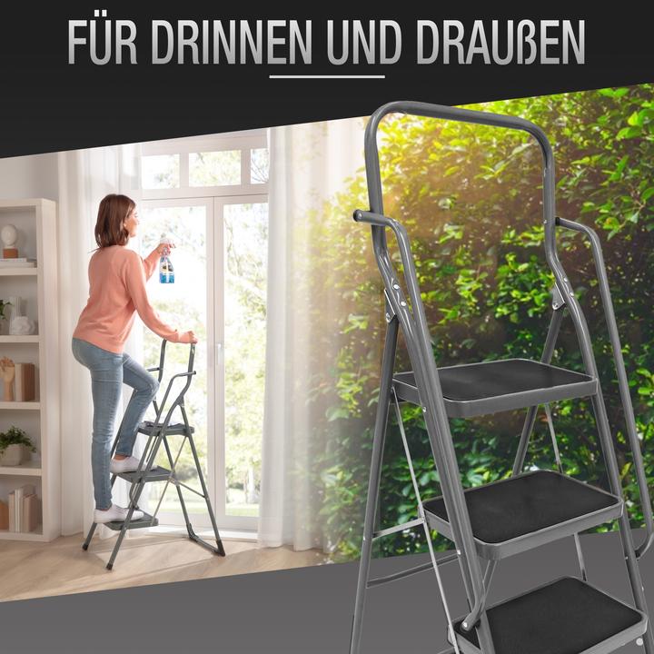 Produktbild Aktivshop Sicherheitsleiter »3- oder 4-stufig« mit Handlauf (Gerüst, 46 cm)