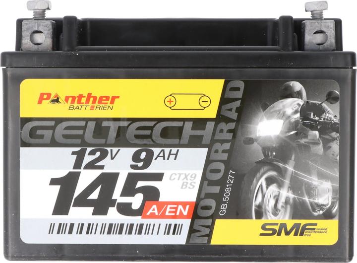 Produktbild Panther Motorrad Gel 50812 12V 8Ah 80A (EN) ETN 508 0 12 008, DIN 50812, Japan CTX9-BS Bleiakku AGM (12 V, 8 Ah)