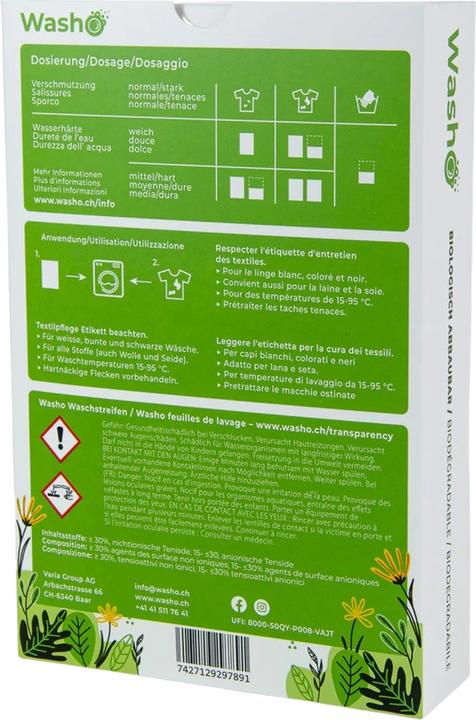 Image du produit Washo Bandelettes de lavage (60 Cycles de lavage, Linge de toilette)