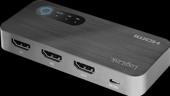 Immagine prodotto LogiLink Switch HDMI, 2x1 porte, 8K/60 Hz, HDCP, HDR, VRR, CEC