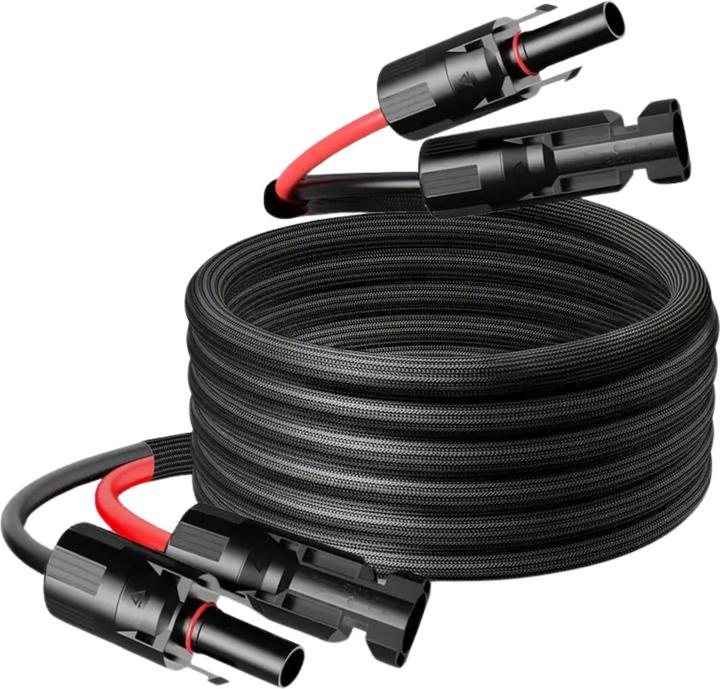 Clelo 5m Solar Verlängerungskabel MC4 auf MC4 mit robustem Fiberglass-Mantel (Solarkabel)