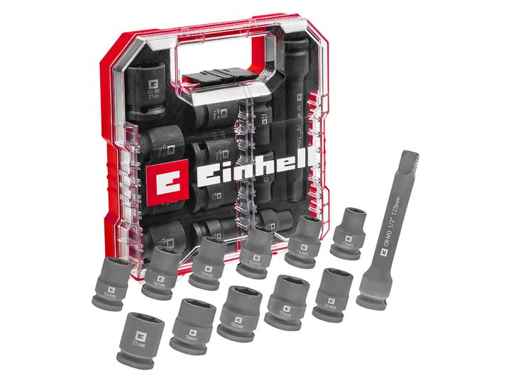 Actual product image Einhell Impact Stecknuss-Set, 109283, 12-teilig (18 mm, 15 mm, 11 mm, 21 mm, 16 mm, 12 mm, 14 mm, 17 mm, 13 mm, 19 mm, 10 mm)