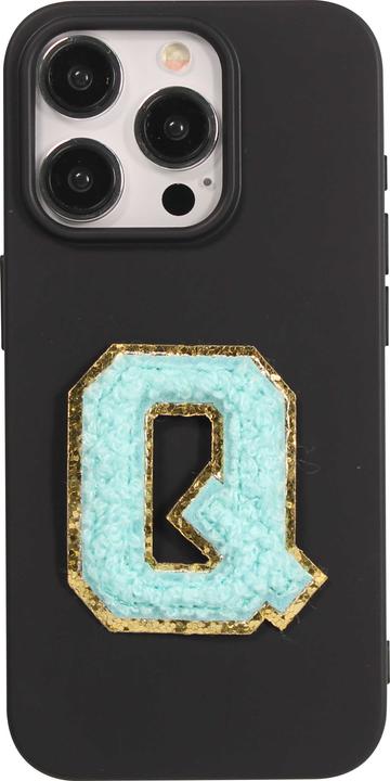 Produktbild PhoneLook Sticker Aufkleber für Handy/Tablet/Computer 3D gestickt Türkis Buchstabe Q