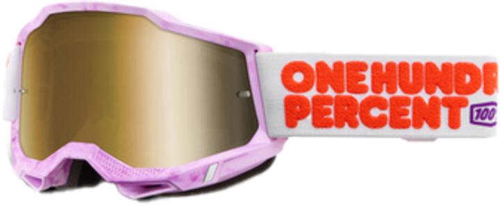 100% Accuri 2 Goggle Hundreds - Mirror True Gold Lens (Rosa, Mirror True Gold)