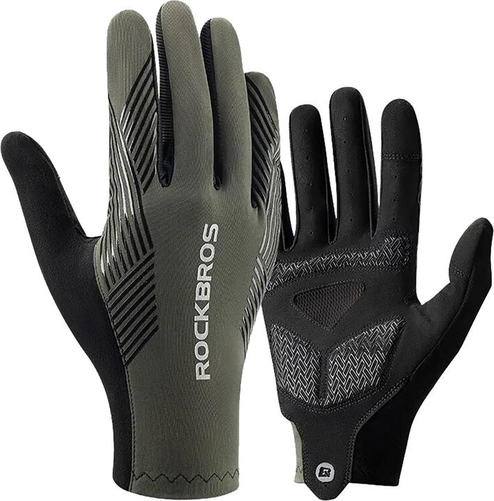 Image du produit Rockbros 16110006003 gants de vélo antichocs taille L - vert et noir (L)