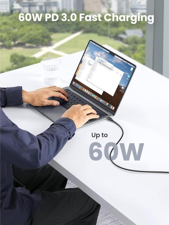 Produktbild Ugreen USB-C Power Delivery QC 3.0 20V 3A 60W (1 m, USB 2.0)