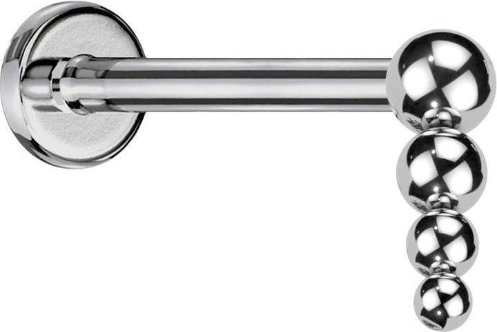 Star Piercing Micro Labret Innengewinde silber Tropfen Kugeln (ohne Messing, Titan G23)