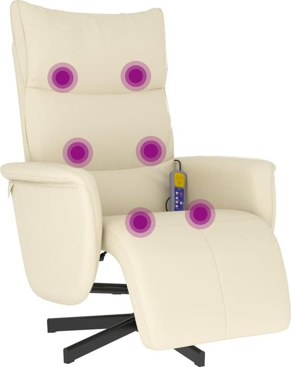 Immagine prodotto VidaXL Sedia per massaggi con poggiapiedi in similpelle crema, colore