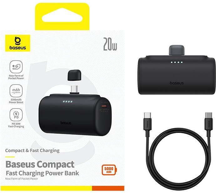 Produktbild Baseus Compact Series Fast Charging USB-C Powerbank 20W (5000 mAh, 20 W, 18 Wh)