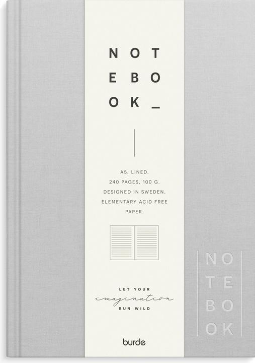 Mayland-Burde Burde notebook textile light grey lined A5 (A5, German)