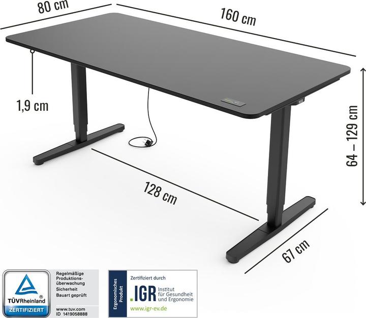 Produktbild Yaasa Desk Pro (160 x 80 cm)