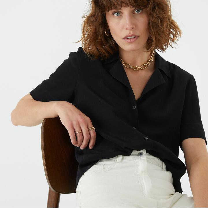 Produktbild La Redoute Collections Kurzärmelige Bluse mit Reverskragen (32)