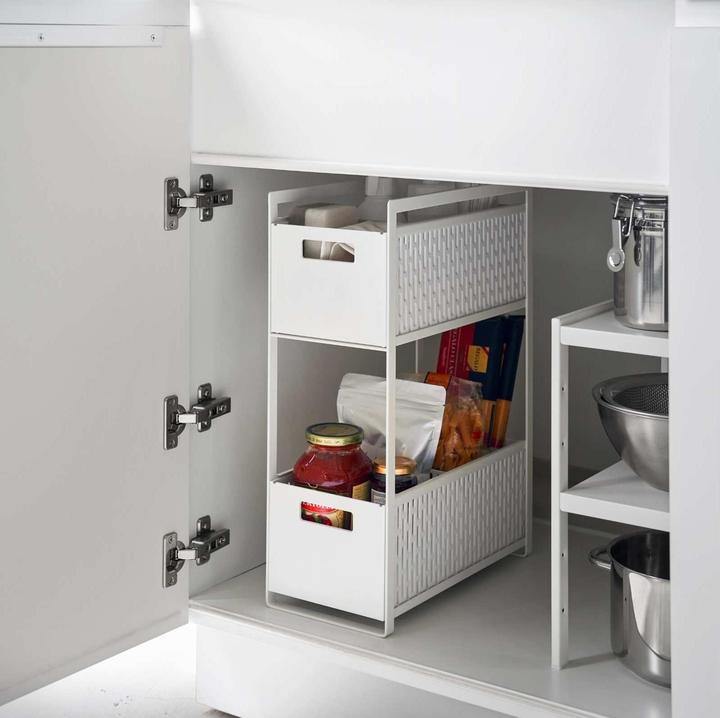 Actual product image Yamazaki Storage baskets with stand TOWER (2 x)