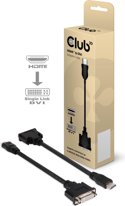 Club 3D HDMI vers (DVI, 20 cm)