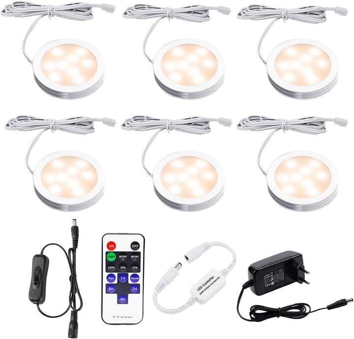 Produktbild Aiboo 6x LED Unterbauleuchten mit Fernbedienung (3600 lm)