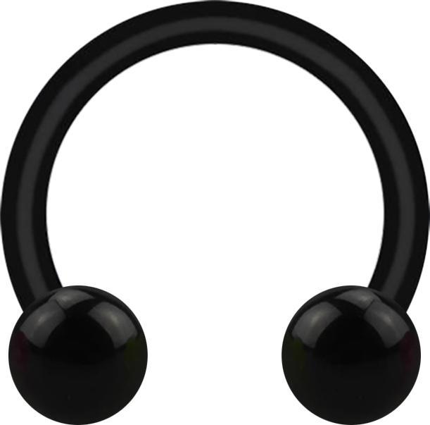 Produktbild Star Piercing Micro Circular Barbell schwarz mit zwei Kugeln (Acryl, ohne Messing)