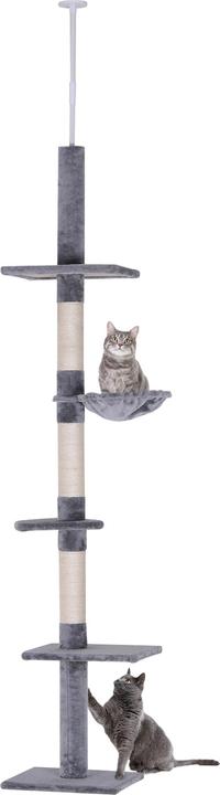 PawHut Arbre à chat réglable en hauteur (260 cm, Dgrey)