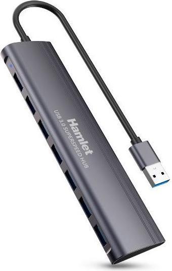 Actual product image Hamlet Slim 7-Port Usb3.0 Hub (USB-A, 7 Ports)