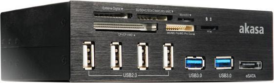 Produktbild Akasa AK-HC-05BK Internal 6-Port Card Reader 5,25 - black (eSATA)