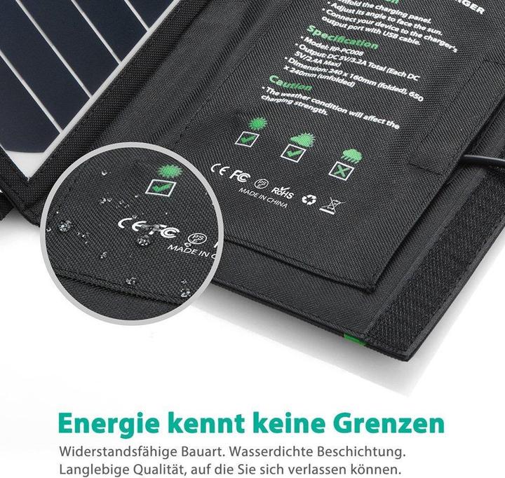 Produktbild RAVPower RP-PC008 Dual-Port Solar Charger (16 W)