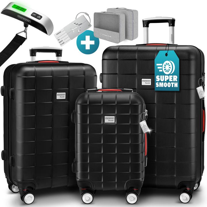 Monzana Hartschalenkoffer TSA Schloss 3er Set