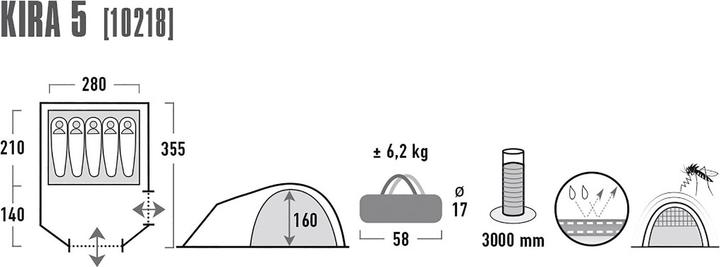 Produktbild High Peak Kira 3 Tent (Kuppelzelt, 4.10 kg, 3 Personen)