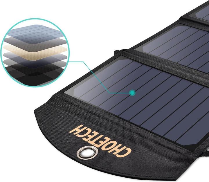 Actual product image Choetech USB solar charger (19 W, 0.48 kg)
