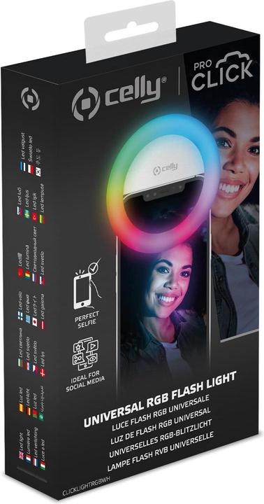 Immagine prodotto Celly CLICKLIGHTRGBWH luce di pannello a LED Rotondo Batteria (Anello di luce)