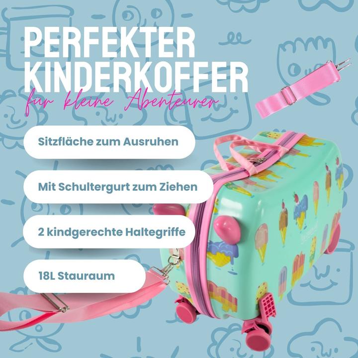 Produktbild Hermex Kinderkoffer Hartschalenkoffer Reisegepäck Kindertrolley Koffer (18 l, Handgepäck (bis 50l))