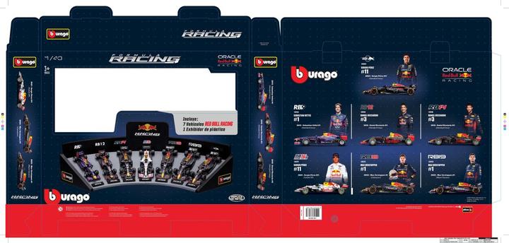 Produktbild Bburago F1 7er-Set Displaykurve Red Bull Racing 1/43