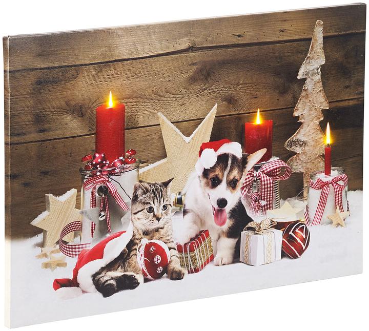 Image du produit Infactory Panneau mural à LED, motif bébés animaux de Noël