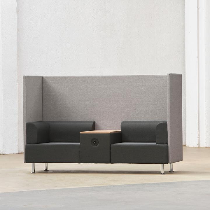 Produktbild Rocada 2-Sitzer Besprechungsecke Soft Seating schwarz, grau grau Stoff