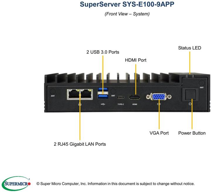 Immagine prodotto Supermicro Server BAB SYS-E100-9APP