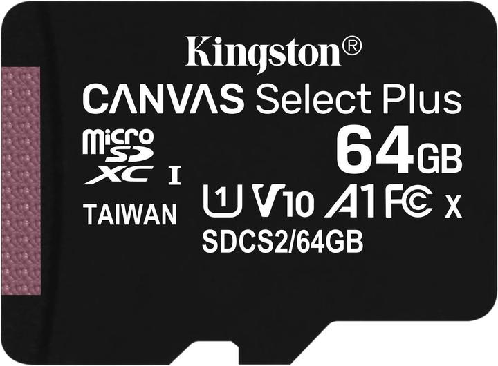 Kingston Canvas Select Plus microSDXC Card 64GB (64 GB, microSDXC, U1, UHS-I)