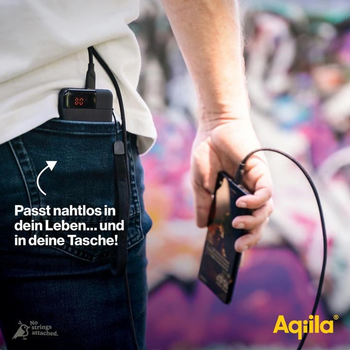 Productafbeelding Aqiila Powerbird B5B - Powerbank 5000 mAh, 12W - Zwart (5000 mAh, 12 W, 37 Wh)