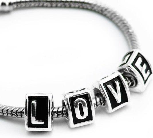 Hermex LOVE Beads Perle für Armband - Silbrig (Silber 925)