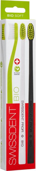 Produktbild Swissdent Bio Zahnbürste, Zahnbürsten aus biologischem Rizinusöl-Kunststoff (3 Stk.) vegan (Weich, 3 x)