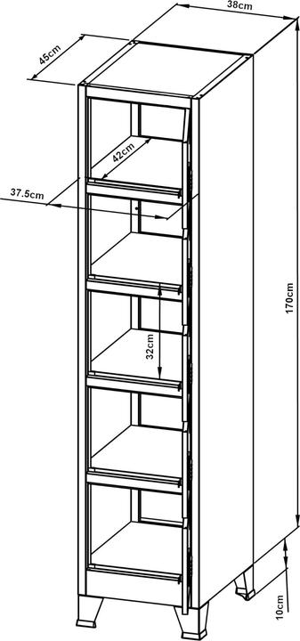 Actual product image En.Casa Joroinen (180 x 38 x 45 cm)