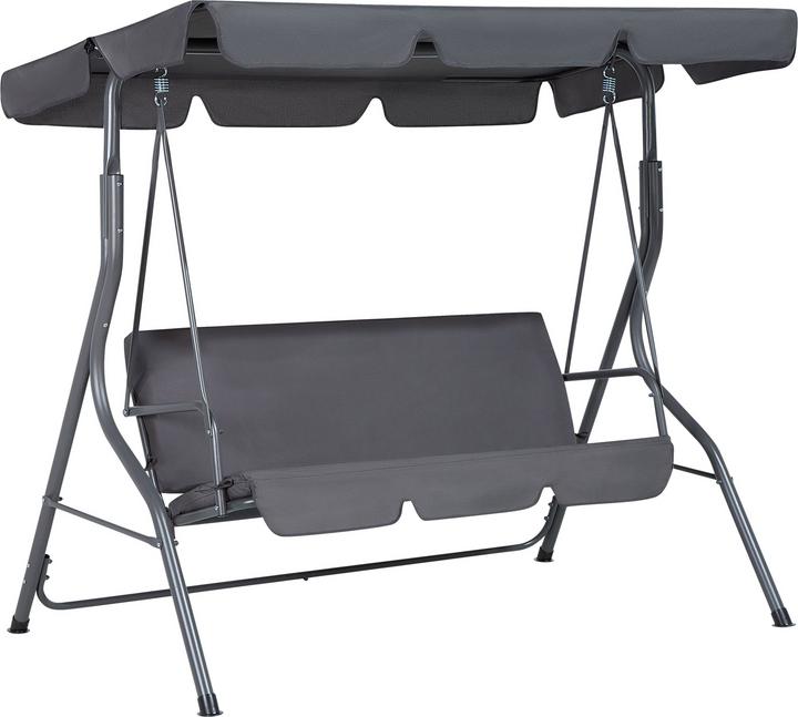 Beliani Hollywood Swing Sun Canopy Dark Grey CHAPLIN