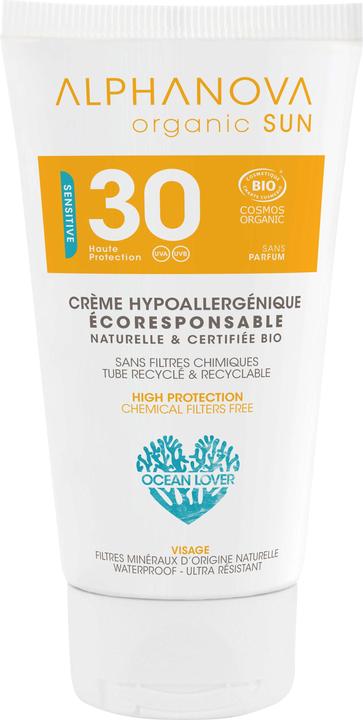 Alphanova SUN Creme Bio hypoallergen SPF30+ ohne Parfum Creme (Sonnencreme Gesicht, SPF 30, 50 ml, 500 g)